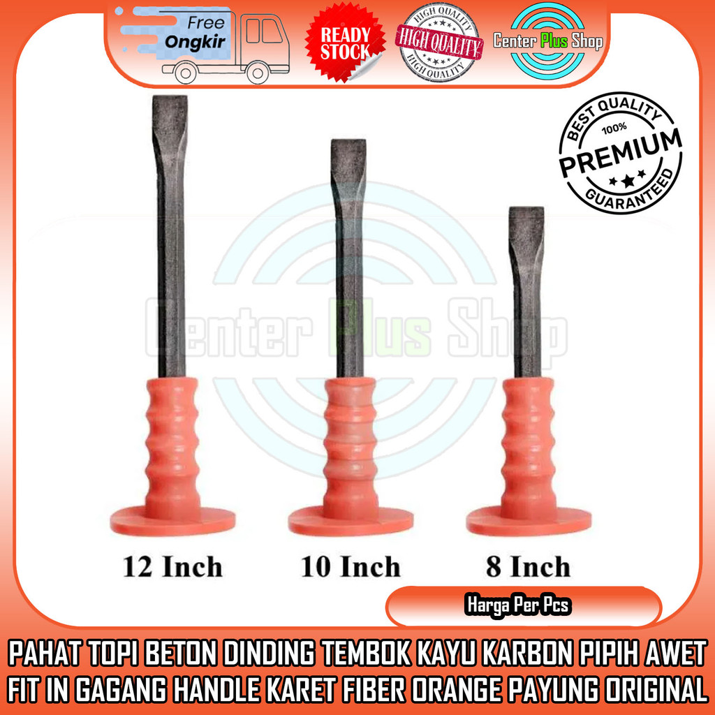Pahat Besi Topi Beton 8 10 12 Inch Inci Inchi Baja Karbon Batu Logam Kayu Pengikis Kikis Kikir Mengu