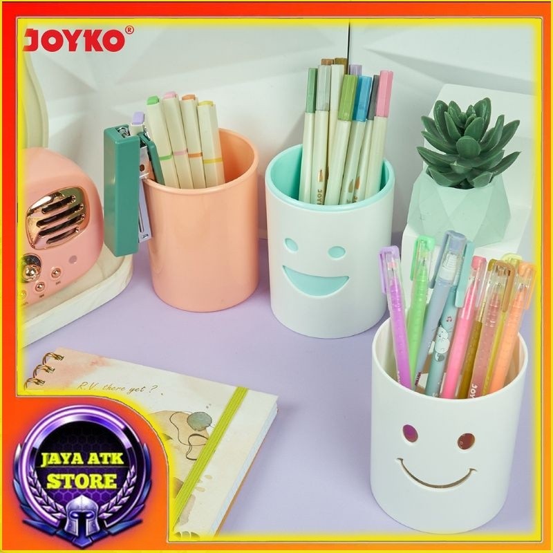 

Desk Set DS-56 2 In 1 Tempat Alat Tulis Pen Holder Warna Pastel Motif Smile