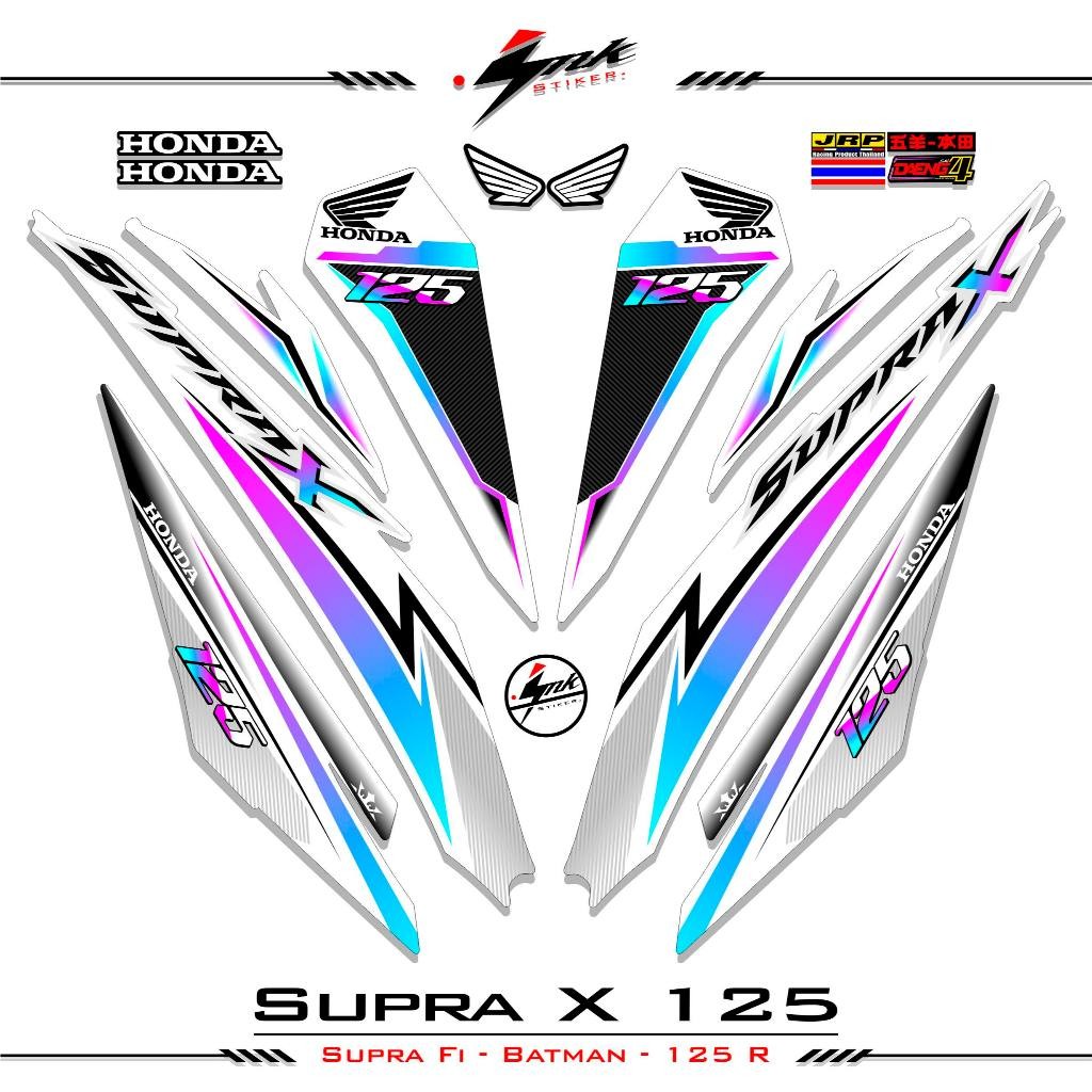 Striping Honda Supra X 125 Fi 2018 Dasar Putih Stiker Supra X Batman