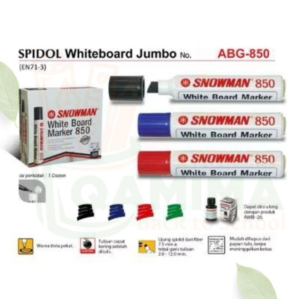 

Spidol White Board SNOWMAN Jumbo 850 (1 PCS)