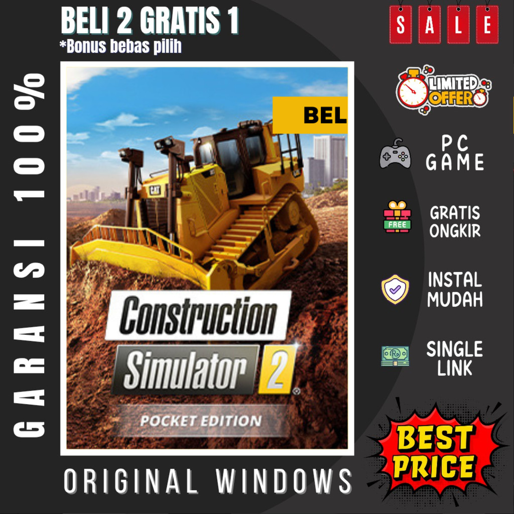 CONSTRUCTION SIMULATOR 2 US POCKET EDITION - GAME PC - GAME LAPTOP - PC GAMES - BELI 2 GRATIS 1 - OR