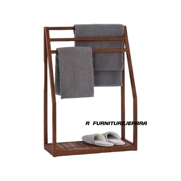 gantungan handuk kamar mandi kayu minimalis rak jemuran baju