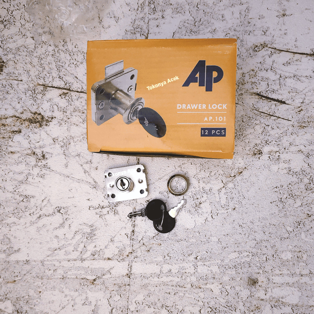 GROSIR 1 BOX ISI 12 AP KUNCI LACI / DRAWER LOCK LEMARI 101 16MM