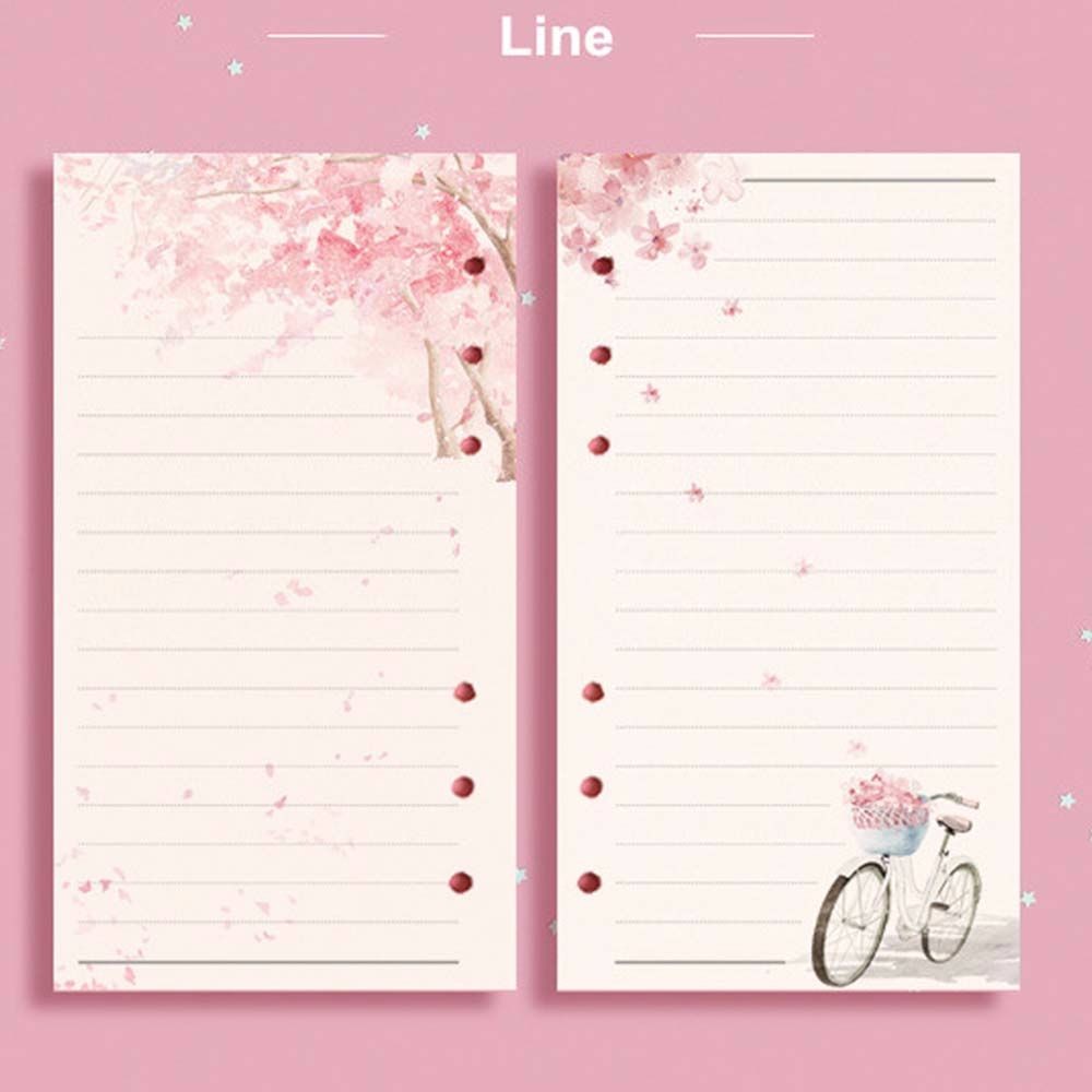 

New 80 Sheets Kawaii Sakura And Cat A6 Loose Leaf Notebook Refill Spiral Binder Inner Pages Line Grid Blank Agenda