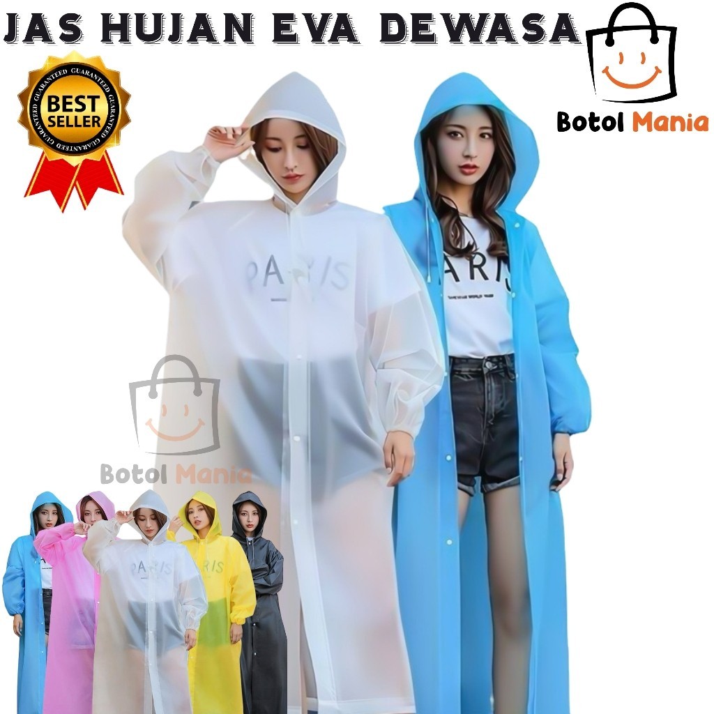 BM - JAS HUJAN EVA JAS HUJAN DEWASA / JAS HUJAN PONCHO PLASTIK EVA / RAIN COAT / MANTEL HUJAN / JAS 