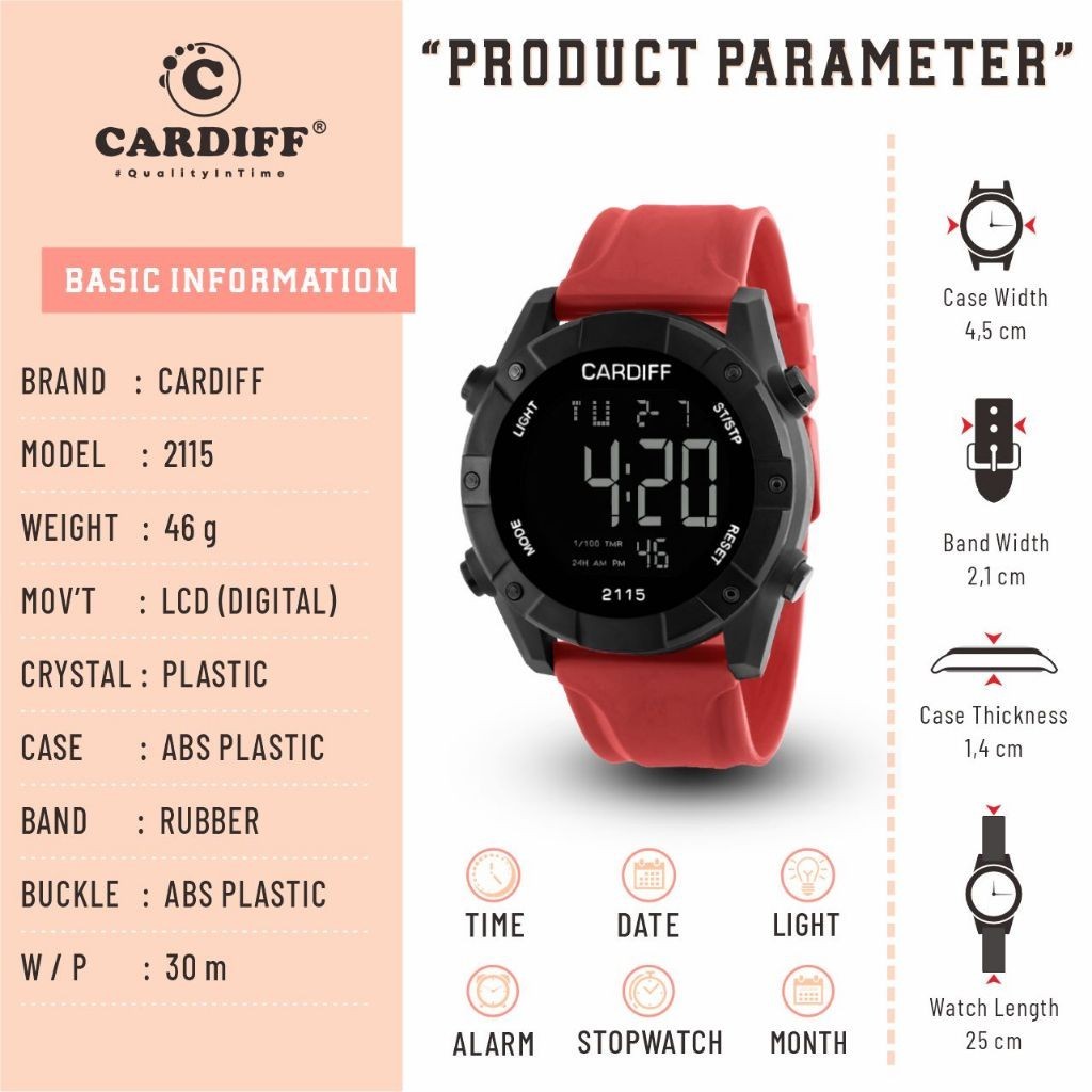 CARDIFF LCD 2115 digital water resist watch Best Seller