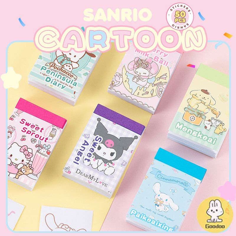 

[COD] Stiker Dekoratif Stiker Buku Besar Tangan Anak Lucu 50Pcs Stiker Buku Kartun Buku Bahan Stiker Sanrio -GD