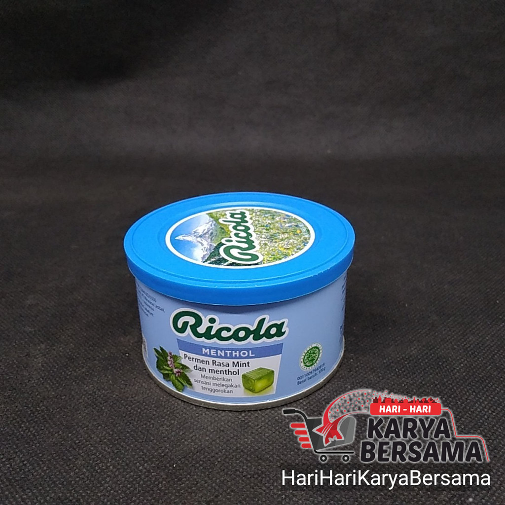 

MAKANAN RINGAN PERMEN RICOLA MENTHOL HERBAL 100GR