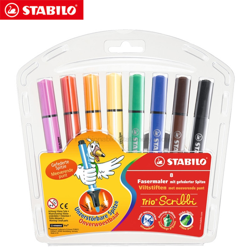 

STABILO 368/8-01 368/12-01 Art Marker High Quality Brushes 1.5-2mm Pen Nib Brightly Colorful Painting 8 colors