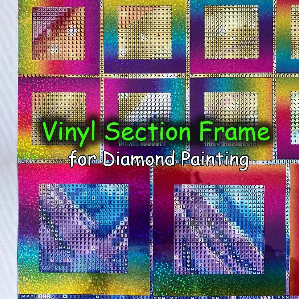 

Vinyl Section Frame for Diamond Painting, Reusable Rainbow Section Sticker, Washi Tape Alternative