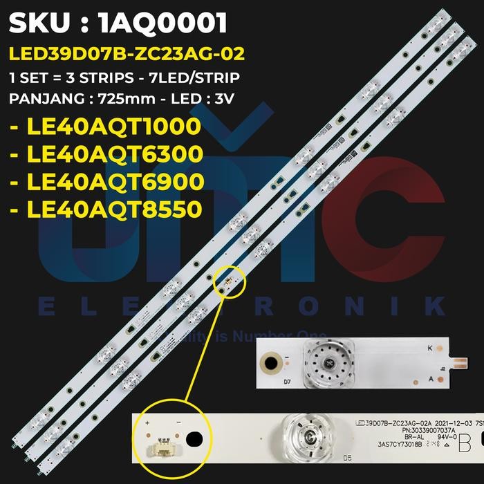 DK23 Backlight TV for 40 Inch LE40AQT1000 LE40AQT6300 LE40AQT6900 LE40AQT8550 40AQT1000 40AQT6300 40