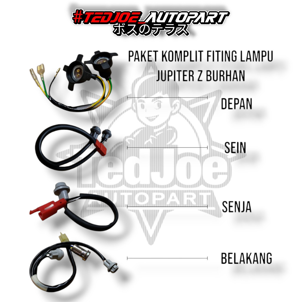 Paket Komplit Fiting Lampu Jupiter Z Burhan 5TP Soket Fitting Depan Sen Senja Belakang Assy Set Fitt