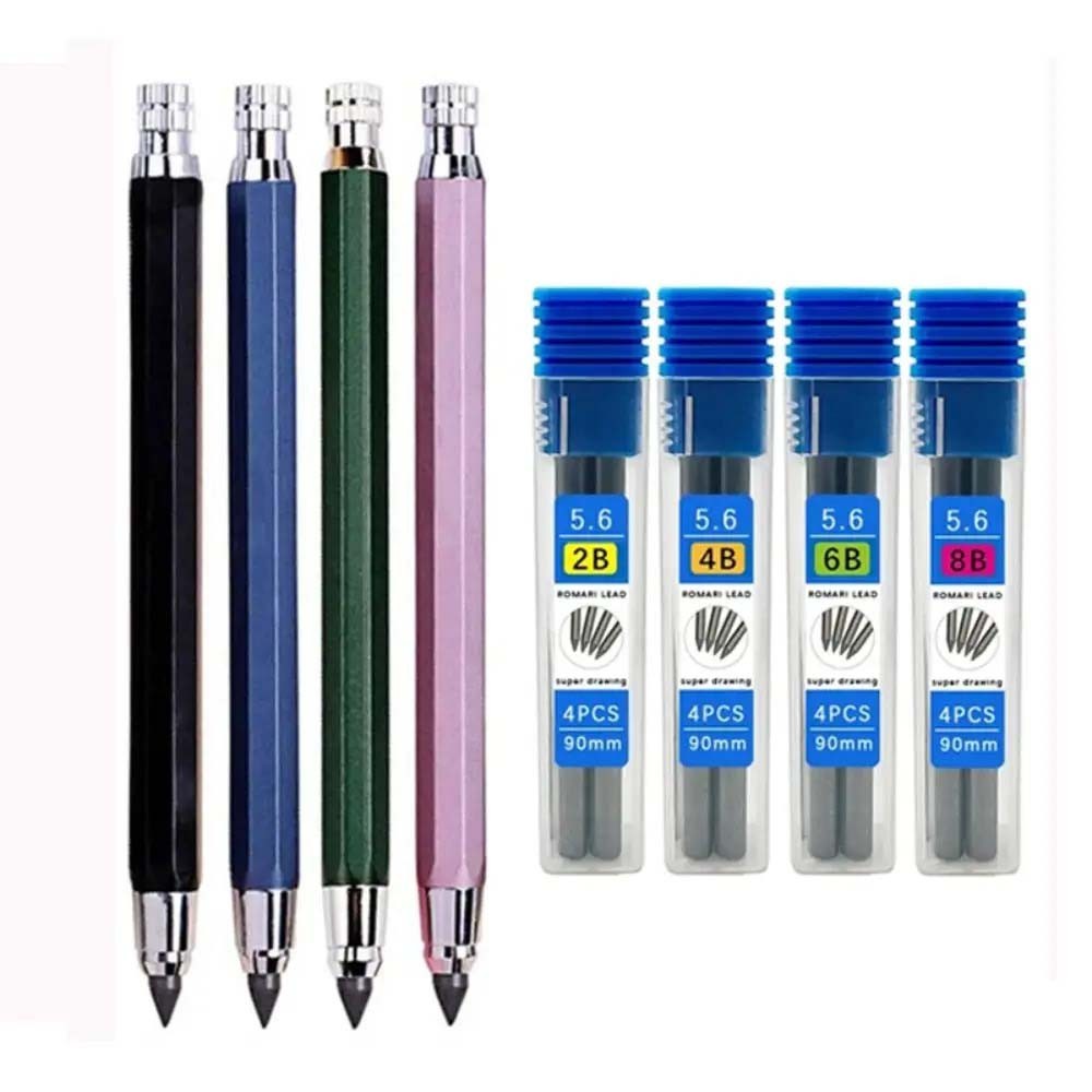 

5.6mm Mechanical Pencil 2B/4B/6B/8B Pencil Filling Drawing Writing Tool for Sketch Drawing Design
