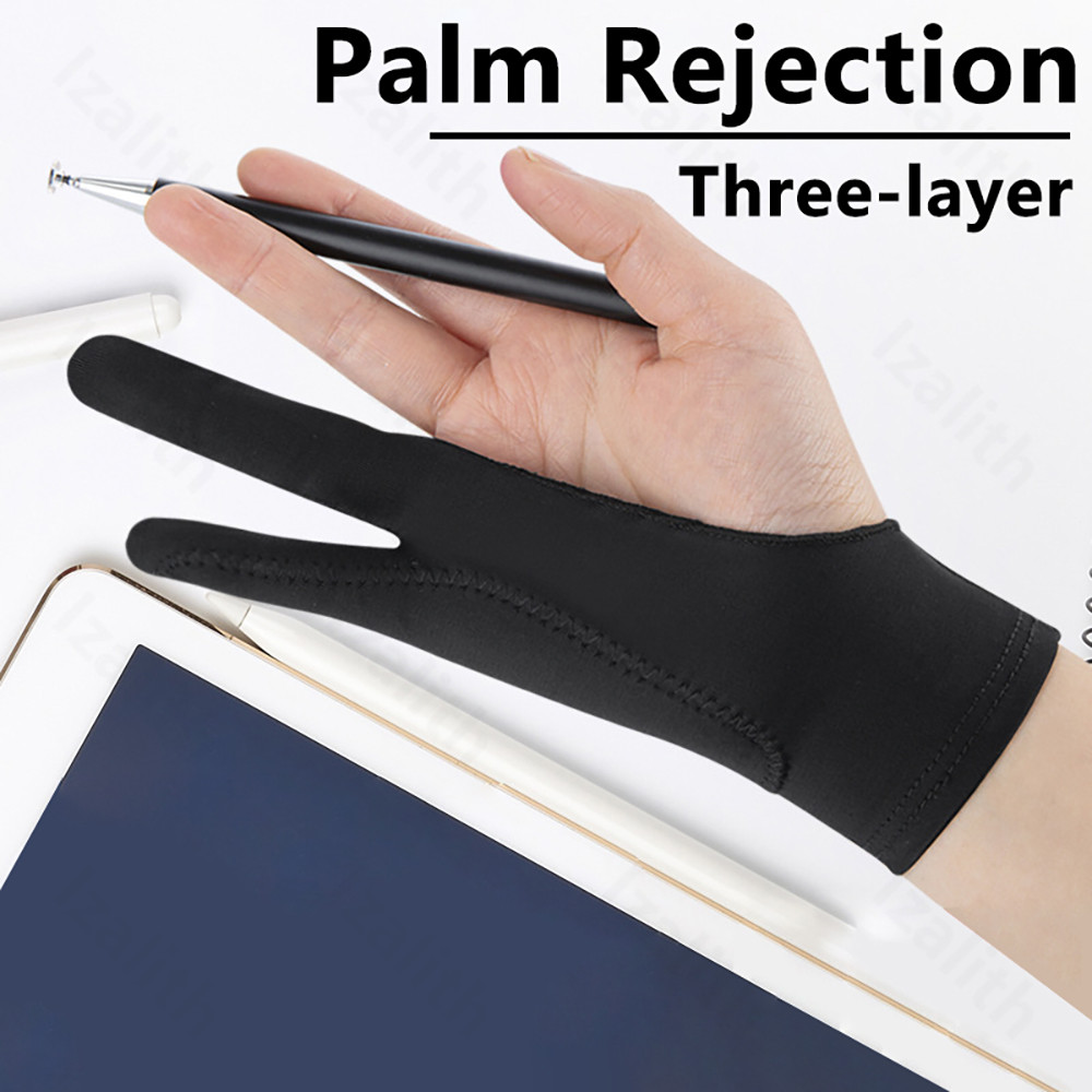 

S/M/L Two-Finger Drawing Gloves Anti-touch Anti-fouling for Tablet Digital Board Touch Screen Oil Painting Office Art Supplies