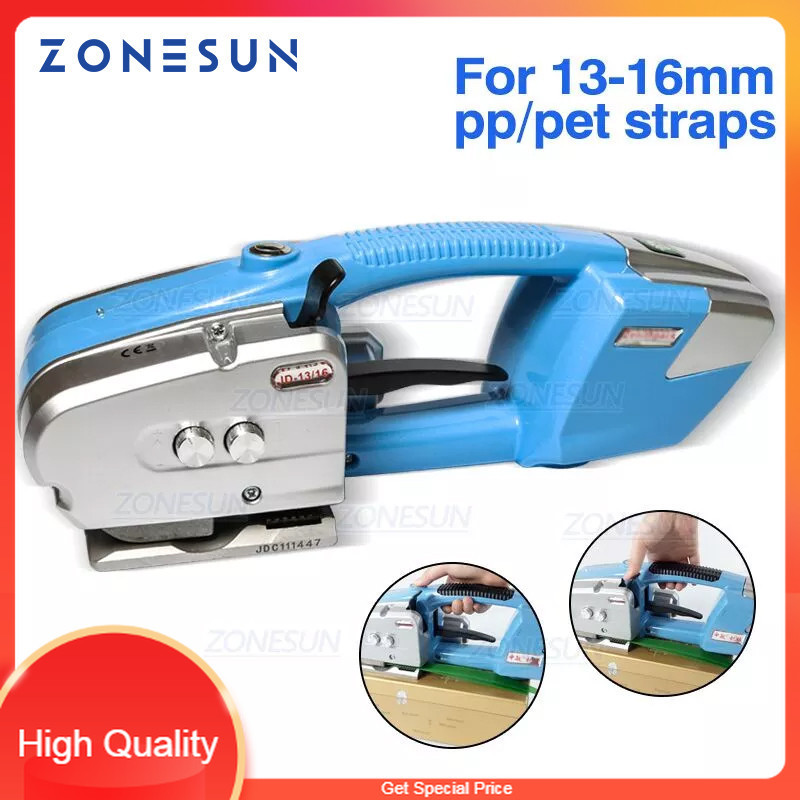 

THE BEST ZONESUN Battery Tools Hand Held ForPP PET Packaging Strapping Sealing Machine Plastic Belt Battery Strap Width 13-16mm JD16