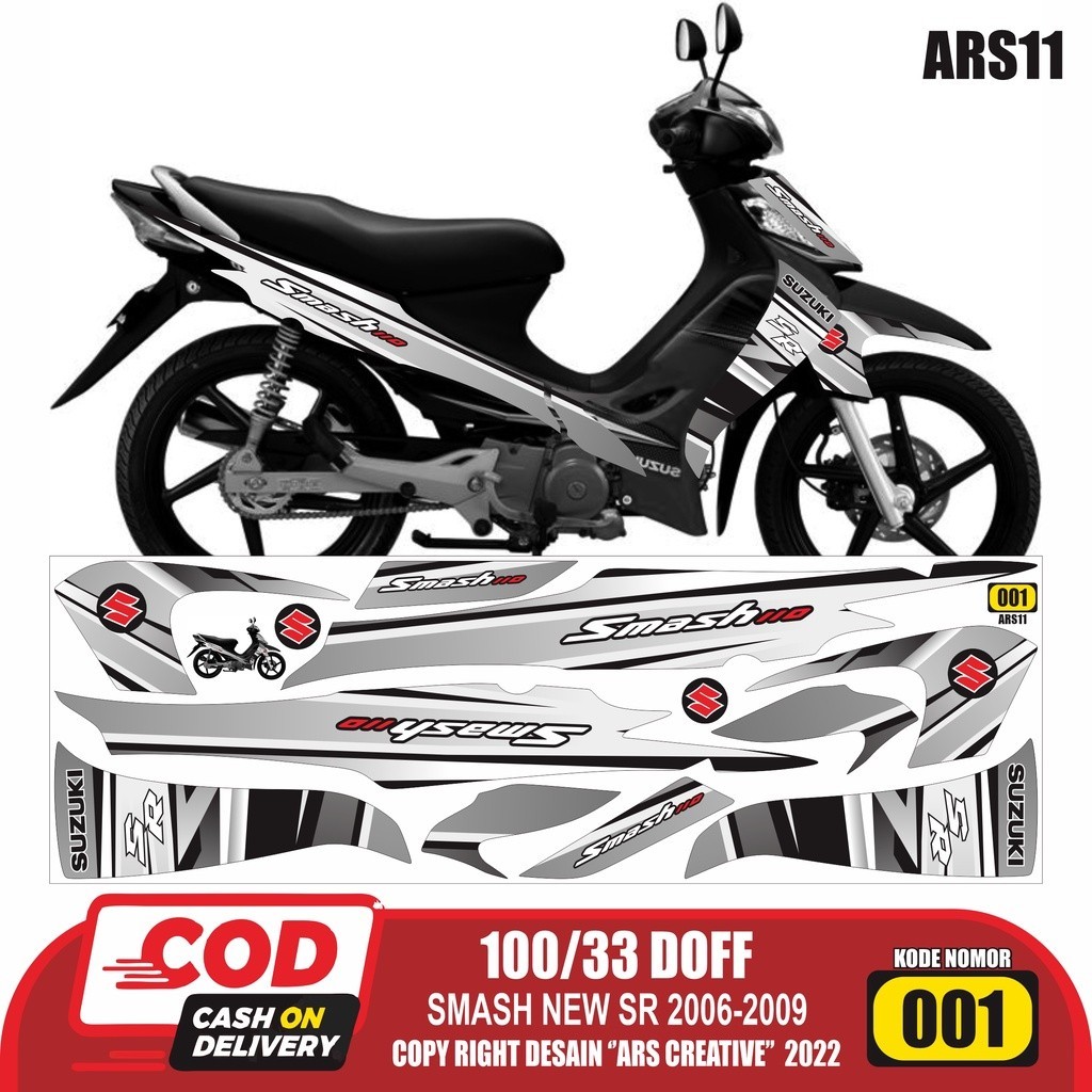 Sticker Striping Decal Suzuki Smash New SR 2006-2009 Variasi Glossy Termurah