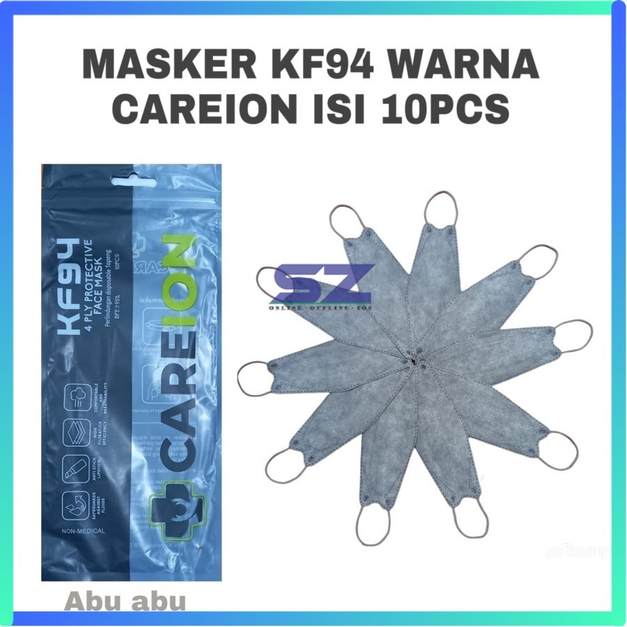 MASKER KF94 DEWASA CAREION ISI 10 PCS KOREA KF 94 PREMIUM FACE MASK