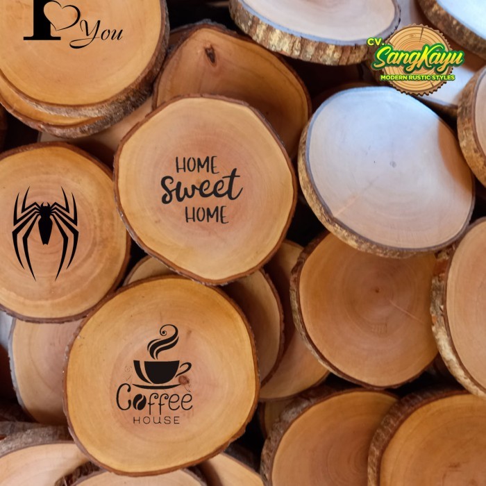 KayuKu Furniture TERMURAH free grafir tatakan kayu grafir laser tatakan gelas grafir gravir kayu Tat