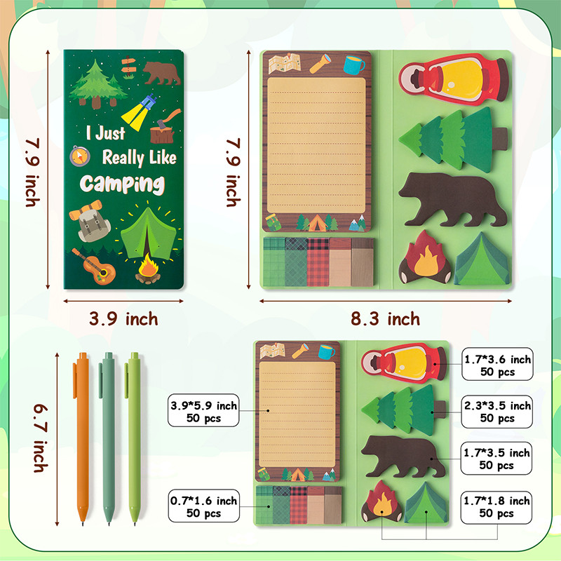 

Teacher Sticky Note A5 Notebooks Pens Stationary Set Self-Stick Notes Pads for School Office Supplies Appreciation Gift with Box