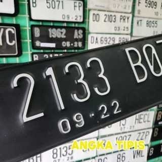 Buat baru Plat Nomor Mobil Hitam angka tipis logo kerik asli