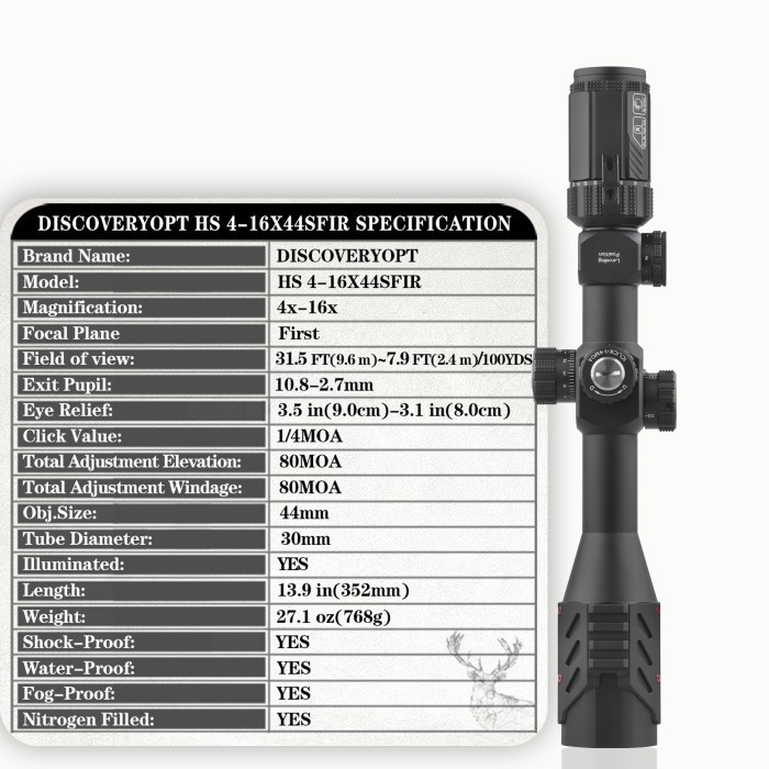 Teleskop Discovery HS 4-16x44SFIR FFP Telescope Discoveryopt HS 4-16x44 SFIR FFP