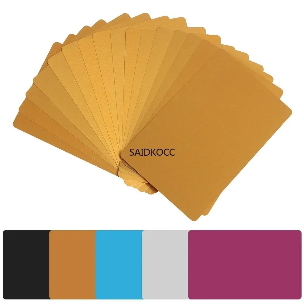 

100PCS Metal Business Card Blank Material Aluminum Laser Marking Special Logo Printing Portable DIY Art Craft Fashion Name Cards