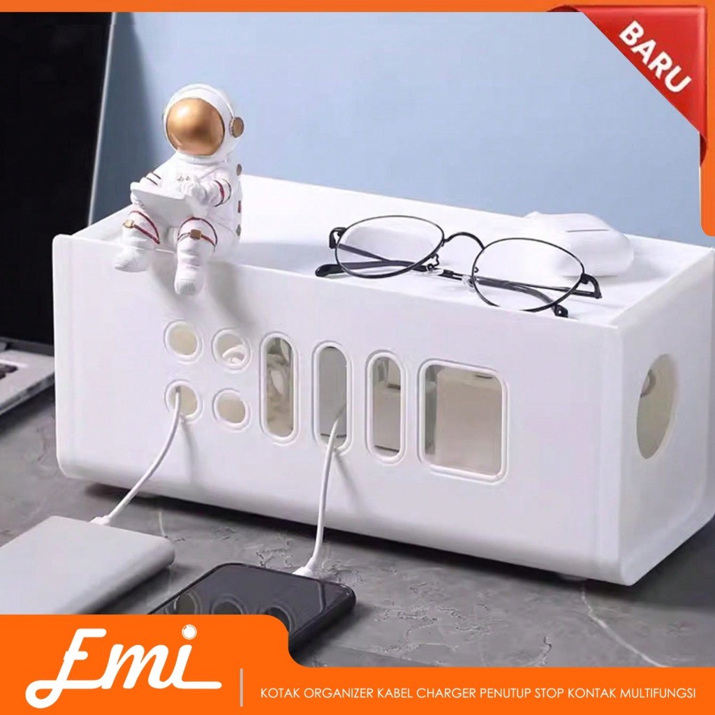 Kotak Organizer Kabel Charger Penutup Stop Kontak Multifungsi