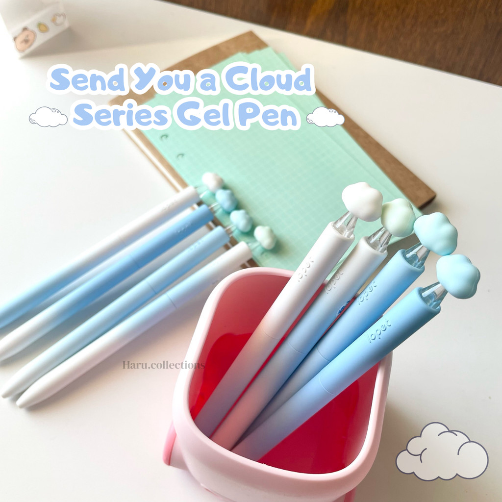 

[HARU] Send You a Cloud Series Gel Pen Pena Tekan Pena Lucu Pulpen Aesthetic Gel Mekanik Pulpen Tinta Hitam Alat Tulis Stationery