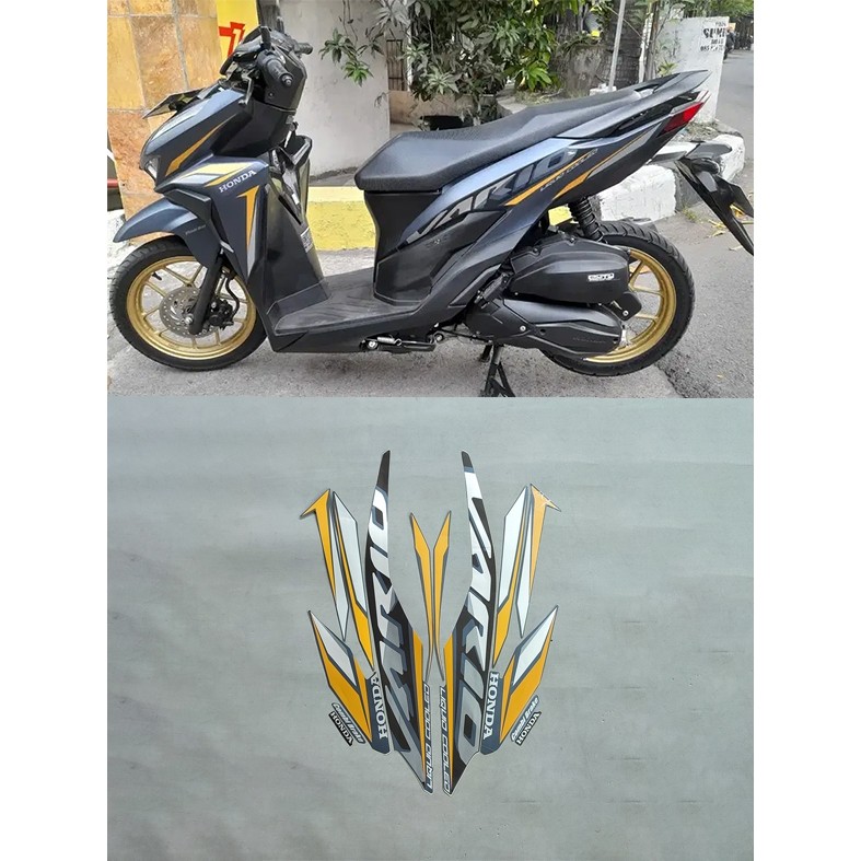 STIKER STRIPING & LIS BODY MOTOR NEW VARIO 125 LED 2021 BIRU DOFF