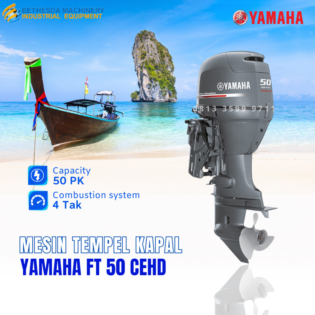 Mesin Tempel Yamaha FT 50CEHD - 50PK Motor Tempel Yamaha 4 Tak 50 PK