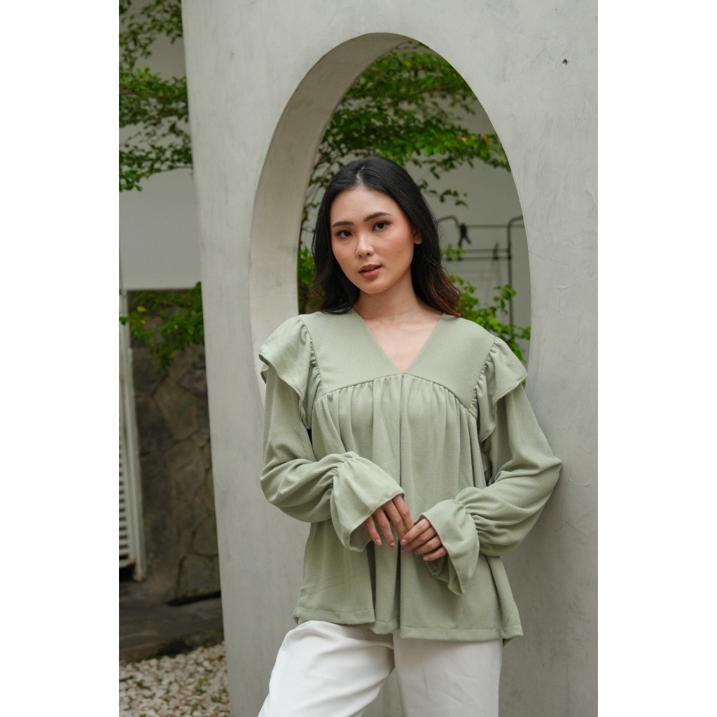 BEST SELLER Jova Outfit VEGA Blouse Korea Style - Atasan Wanita Casual - Hijab Friendly Top