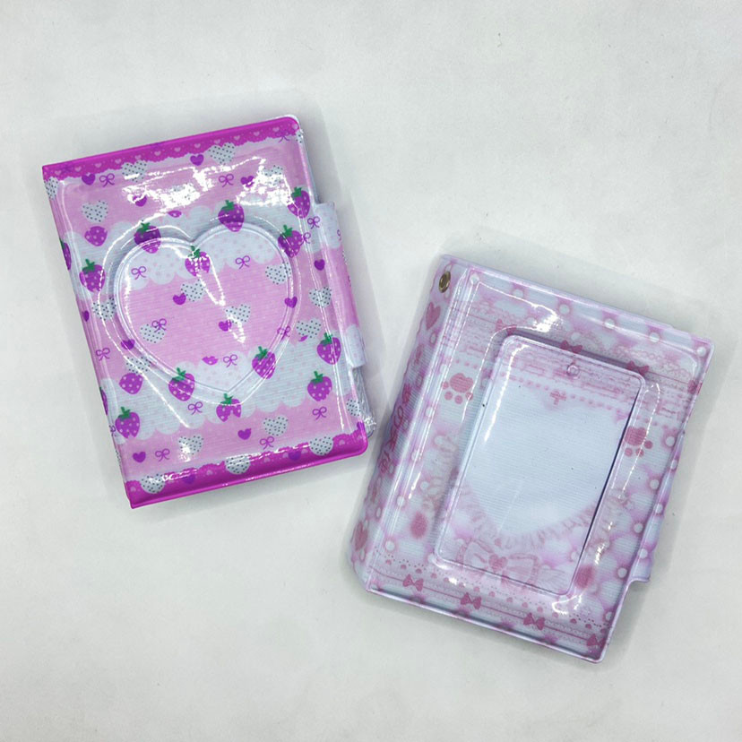 40 Slot Pink Love Strawberry Album Foto 3inci/2R Album Foto Kpop Idol Photocard Lomo Penyimpanan Kar