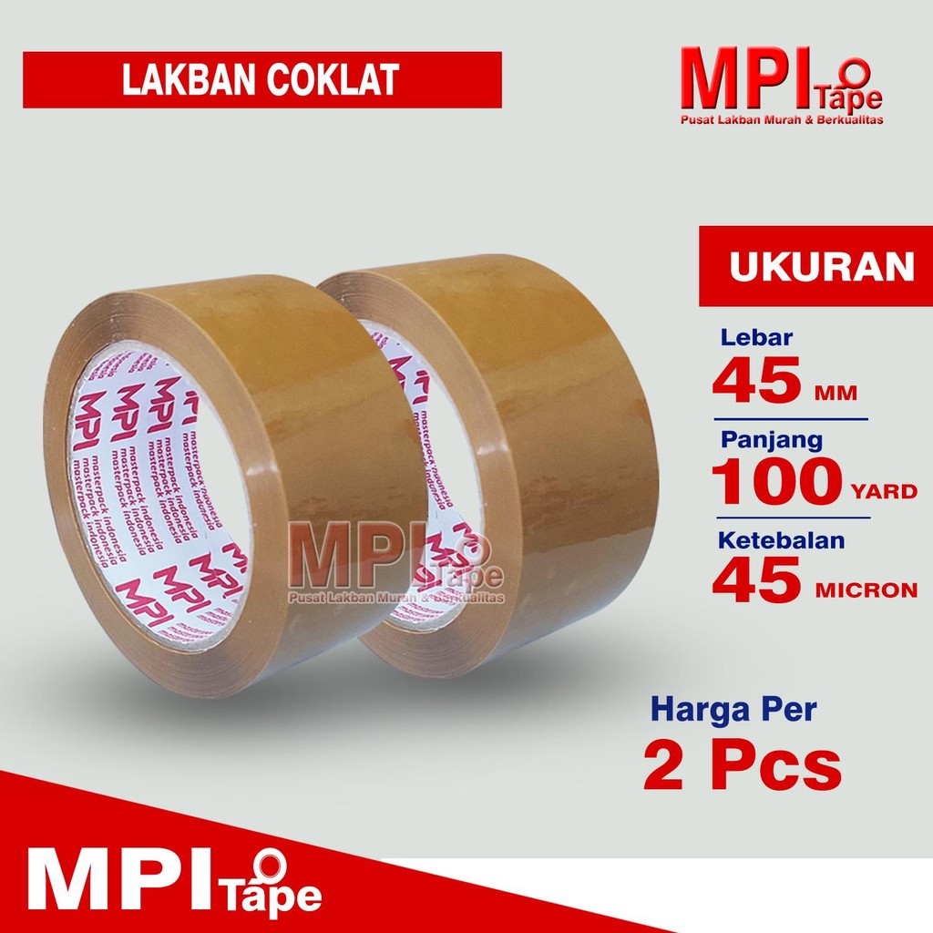 

2 Pcs - Lakban Coklat 45 mm x 100 Yard - Lakban Packing MPI
