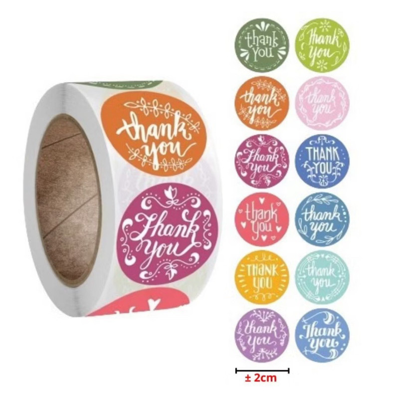 

Sticker Thank You Roll Isi 500 Pcs Stiker Terima Kasih Warna Seal Label Roll Sticker Thank You 2Cm Tempelan Ucapan Terimakasih Bulat 500pcs Segel Order Packing Motif Bunga