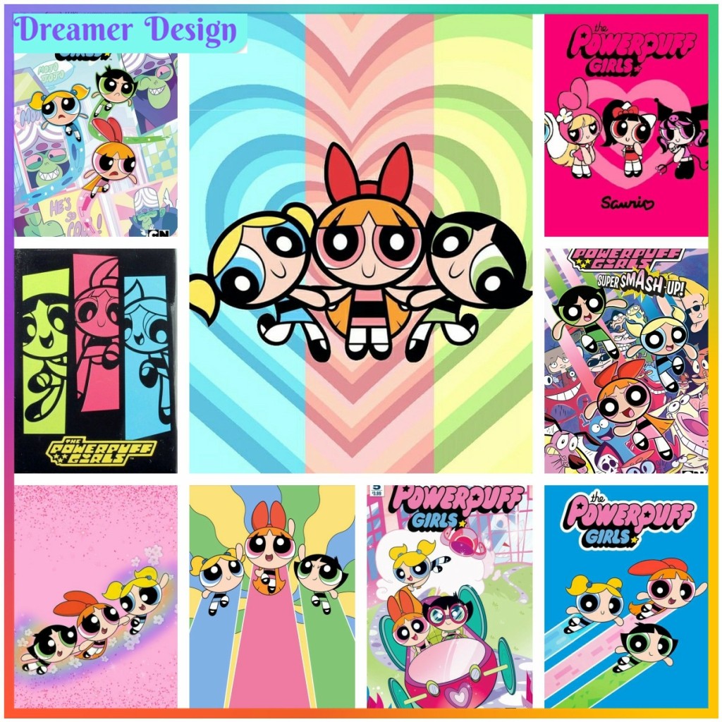 

Cartoon The-P-Powerpuffs-G-Girls Cute Anime Element Diamond Painting Cross StitchMosaic Embroidery Garden Handcraft Decor 5D DIY