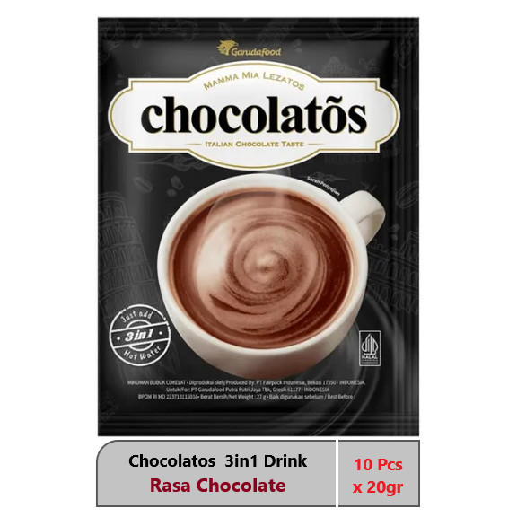 

Chocolatos Drink Rasa Chocolate 3in1 20gr 10Pcs