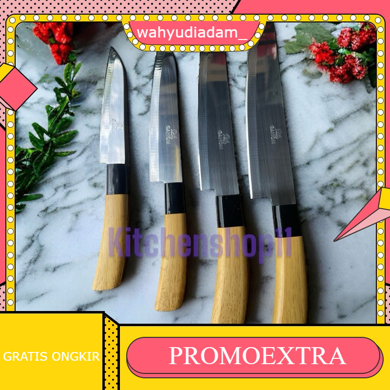 Pisau Dapur Stainless Gagang Kayu 5inch 6inch 7inch 8inch / Pisau Dapur Tajam Besar Gagang Kayu / Pi