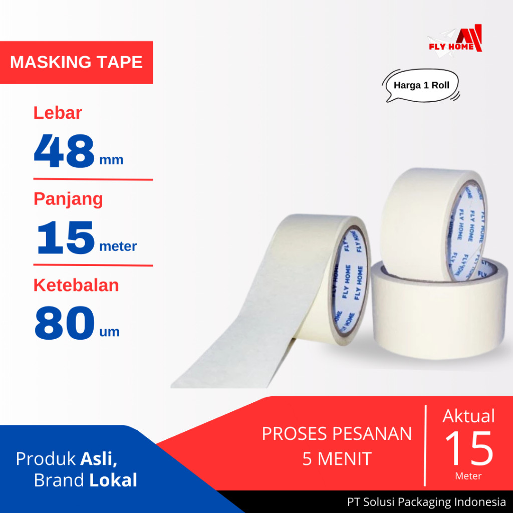 

FLYHOME Double tape 48mm x 8meter 1 roll hotmel ukuran full