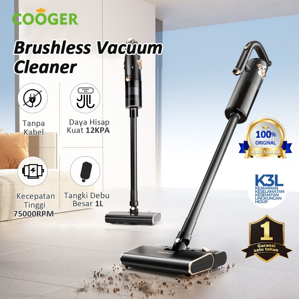 

COOGER Vacuum Cleaner Penyedot Debu Pel Mop Vacuum Penyedot Debu Wet and Dry Serbaguna Kapasitas Tanki Debu 1Liter Garansi 1 Tahun