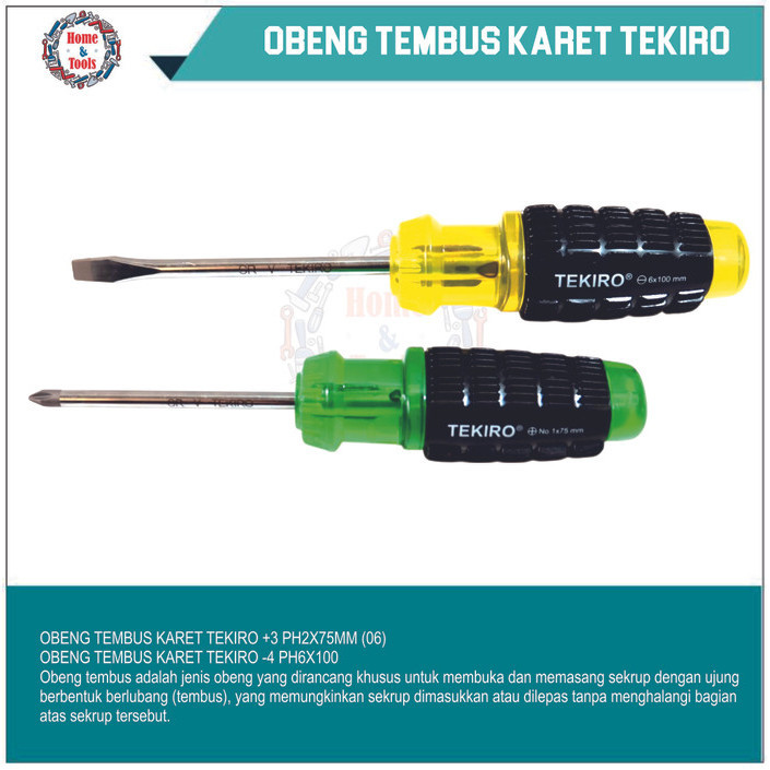 Obeng Tembus Karet Tekiro / Obeng Tembus / Obeng Ketok Tembus