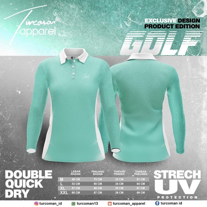 Kaos Polo Golf Wanita Lengan Panjang – Stretchable & Anti Bakteri