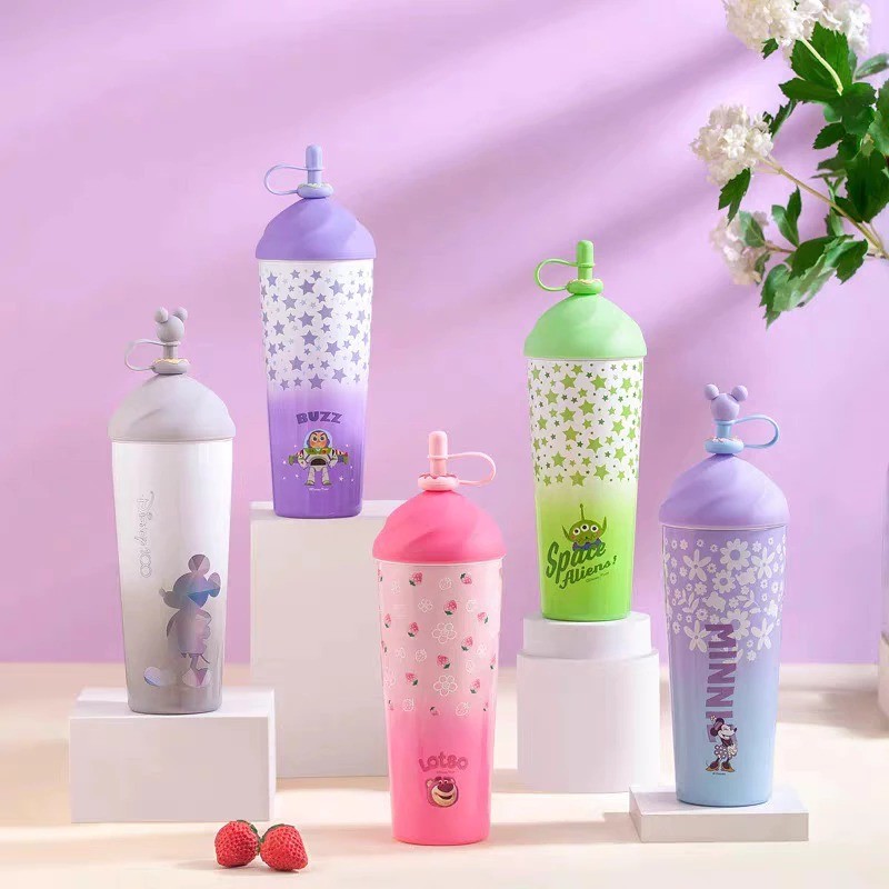 Tumbler Botol Minum Stainless Steel Karakter Lucu + Sedotan Plastik Tumbler 2017