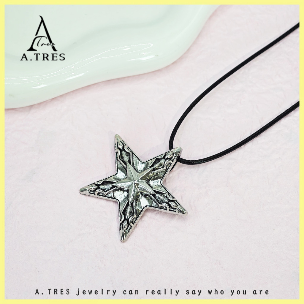 A.TRES Kalung Huruf Kalung Nama Titanium Anti Karat Kalung Titanium Anti Karat Emas Putih Kalung Tal