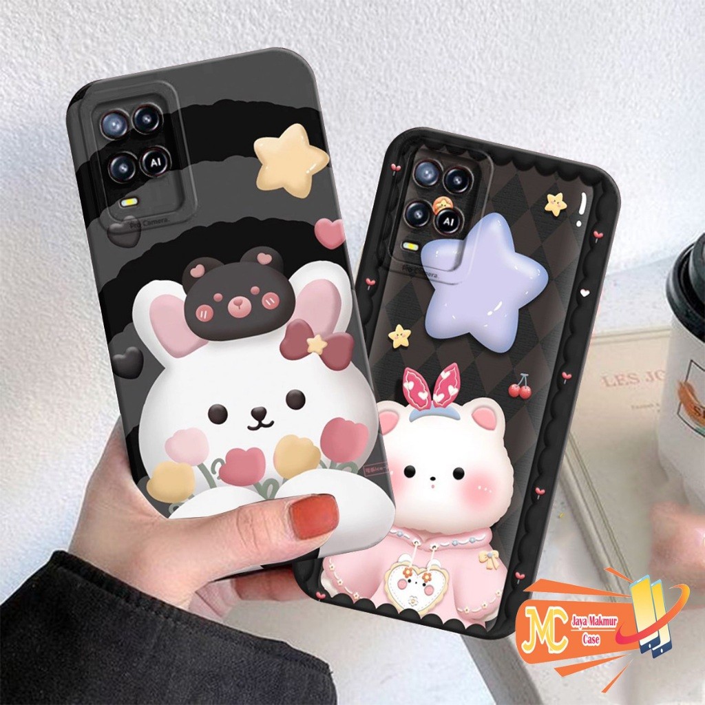CASE OPPO A54/ OPPO A55 Motif Bear Cute Gemoy kekinian - Case Oppo - Case Beruang - case kekinian - 