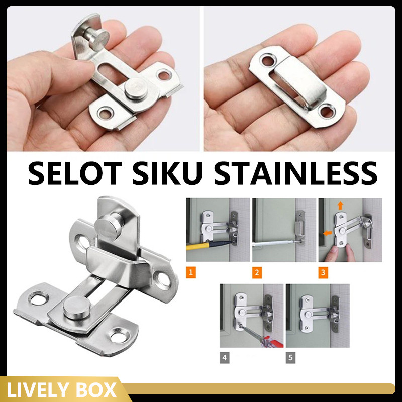 Selot Slot Overpal Gembok /Grendel Slot Pintu Siku Dan Kait / Kunci Geser Pintu
