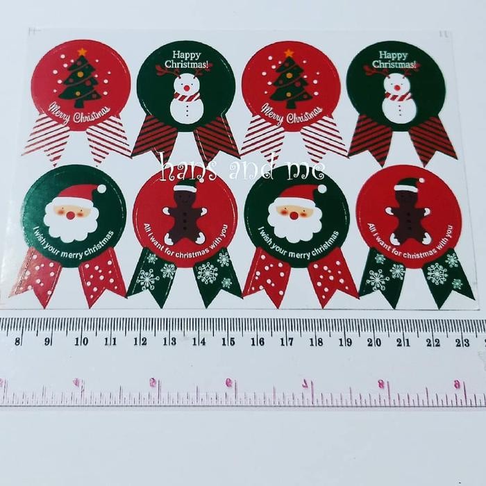 Sticker Natal Merry Christmas Hiasan Toples