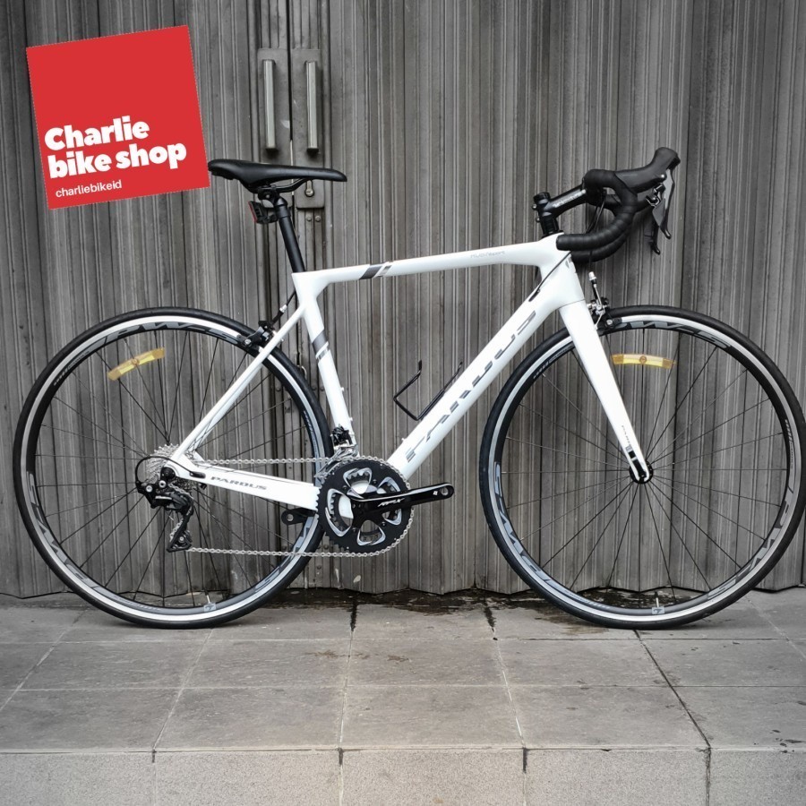 Full Bike Road Bike Carbon PARDUS Robin Sport Rim Brake White Grey - Sepeda Road Bike