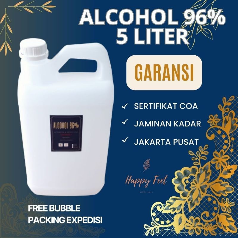 ALKOHOL 96% MURNI 5 LITER / ALKOHOL 96 PERSEN / ALCOHOL 96% / DISINFEKTAN / SANITIZER
