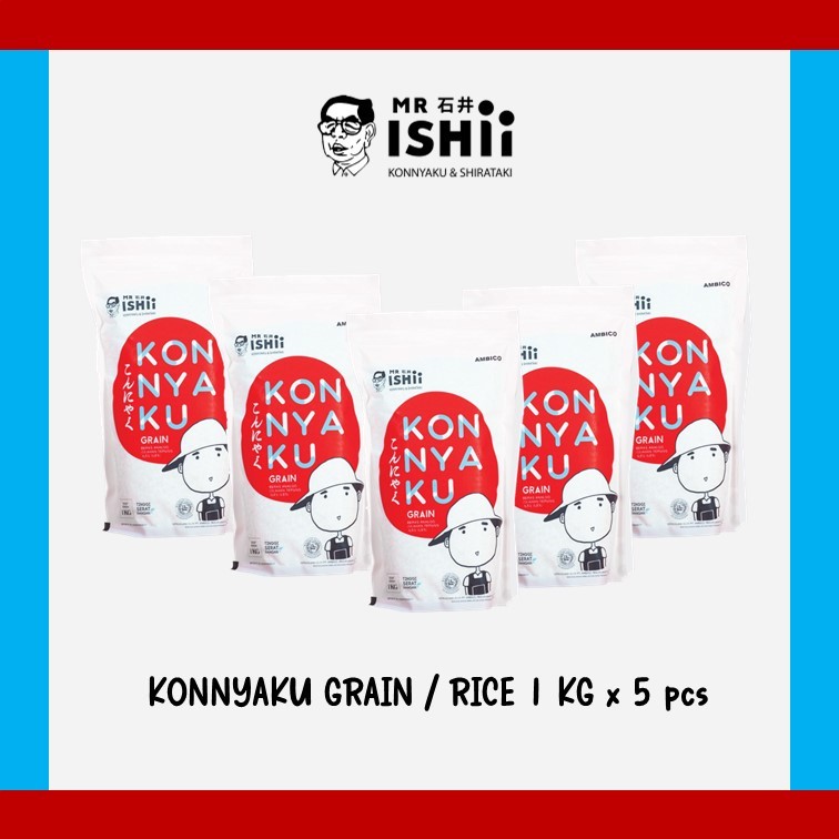 

MR.ISHII - Konnyaku Grain / Beras Shirataki 1 kg (isi 5)