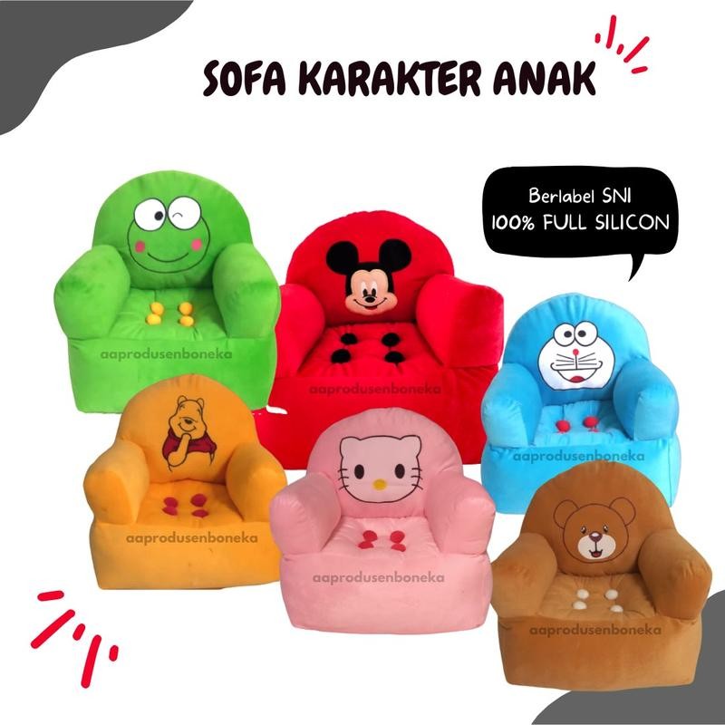 Boneka Kursi Sofa Tempat Duduk Anak Balita SNI Karakter Lucu Murah Bayi Balita Cewek Cowok